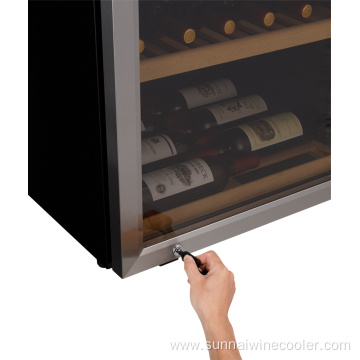 Stainless Steel Glass Cabinet LED Light Wine Cooler